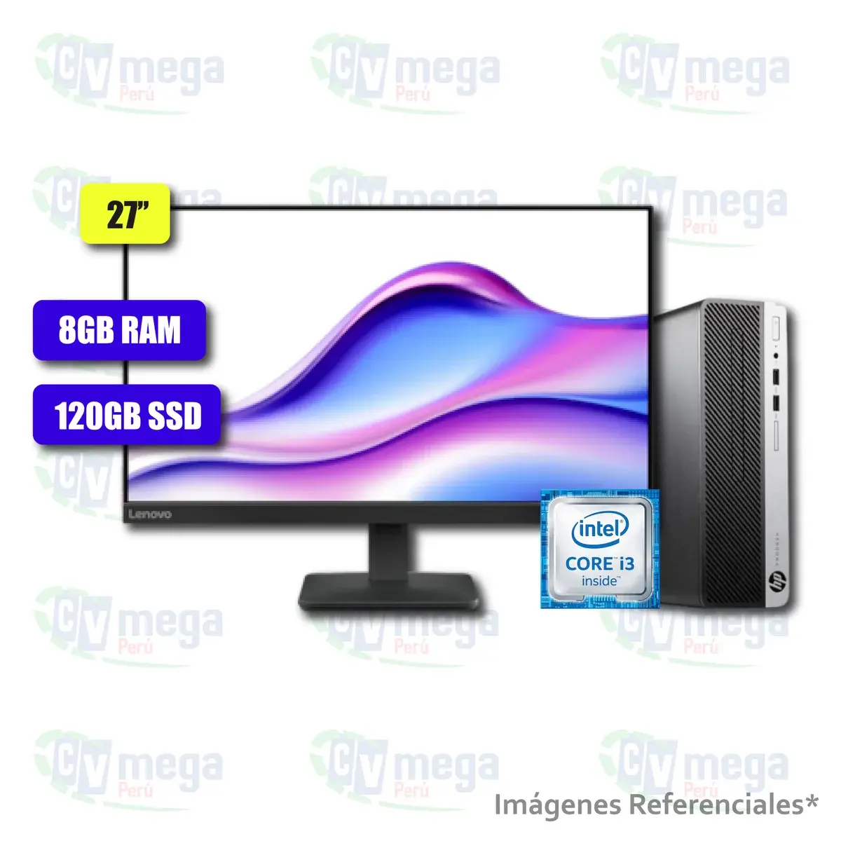 Combo HP ProDesk 400 G4 i3 + monitor Xiaomi A27i 27" semi nuevo — HP Combos en CVmega Perú