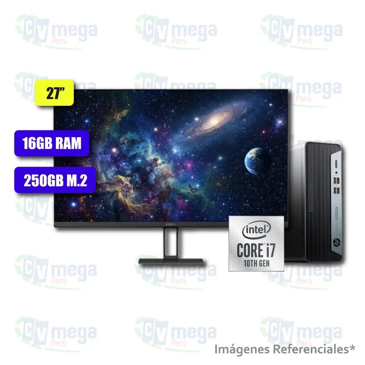 Combo HP ProDesk 400 G7 i7 + monitor Xiaomi A27i 27" semi nuevo — HP Combos en CVmega Perú