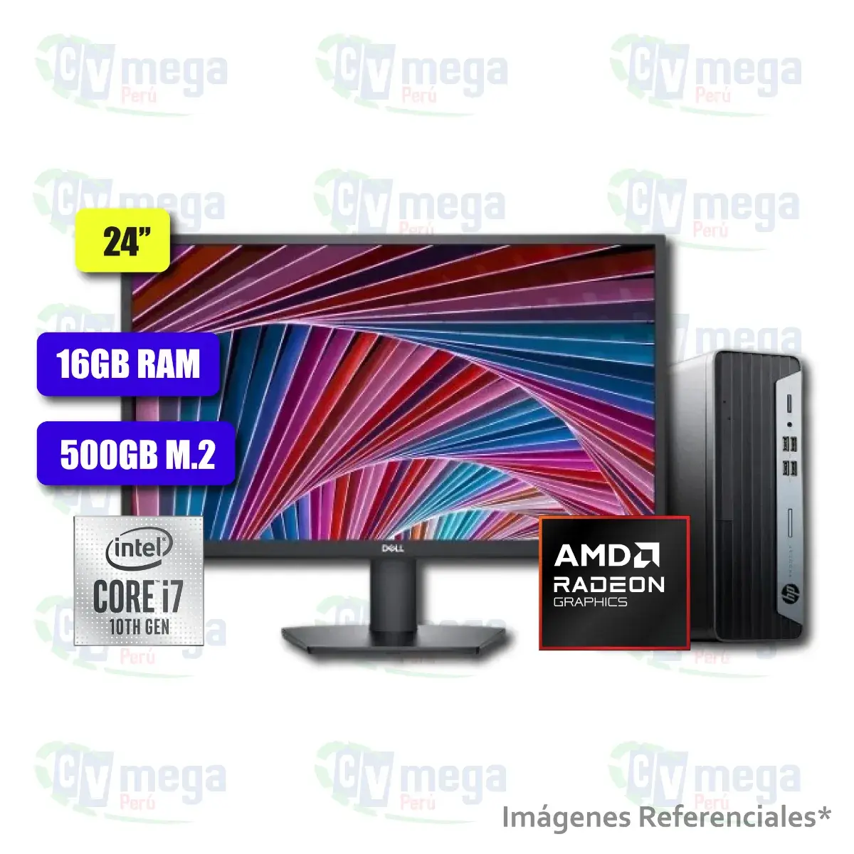 Combo HP ProDesk 400 G7 + Monitor Dell E2423H. semi nuevo — HP Combos en CVmega Perú