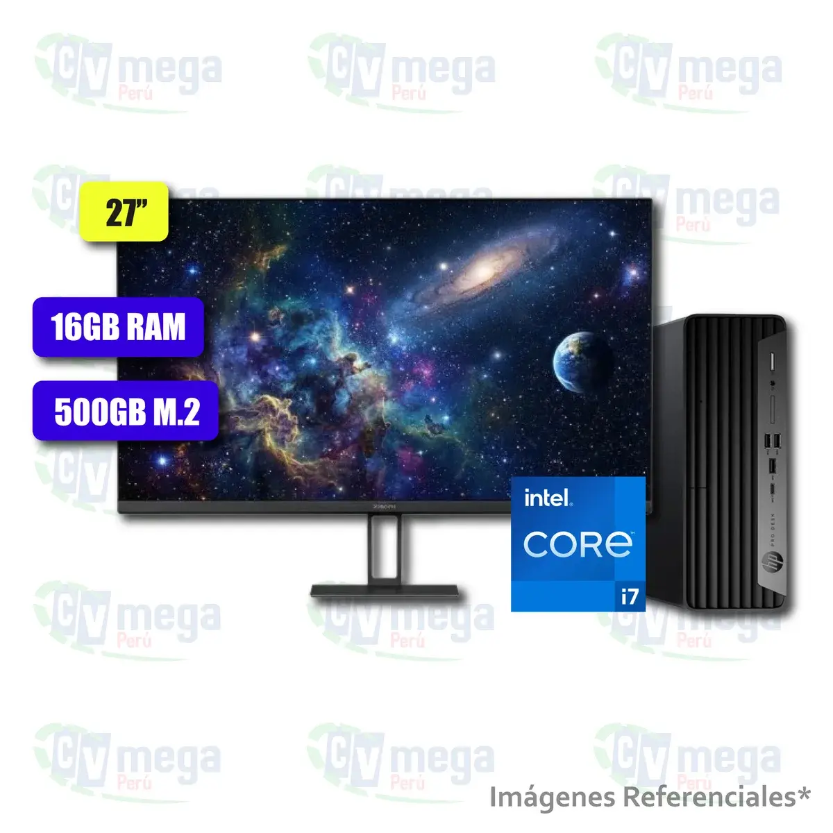 Combo HP ProDesk 400 G9 i7 + monitor Xiaomi A27i 27" semi nuevo — HP Combos en CVmega Perú