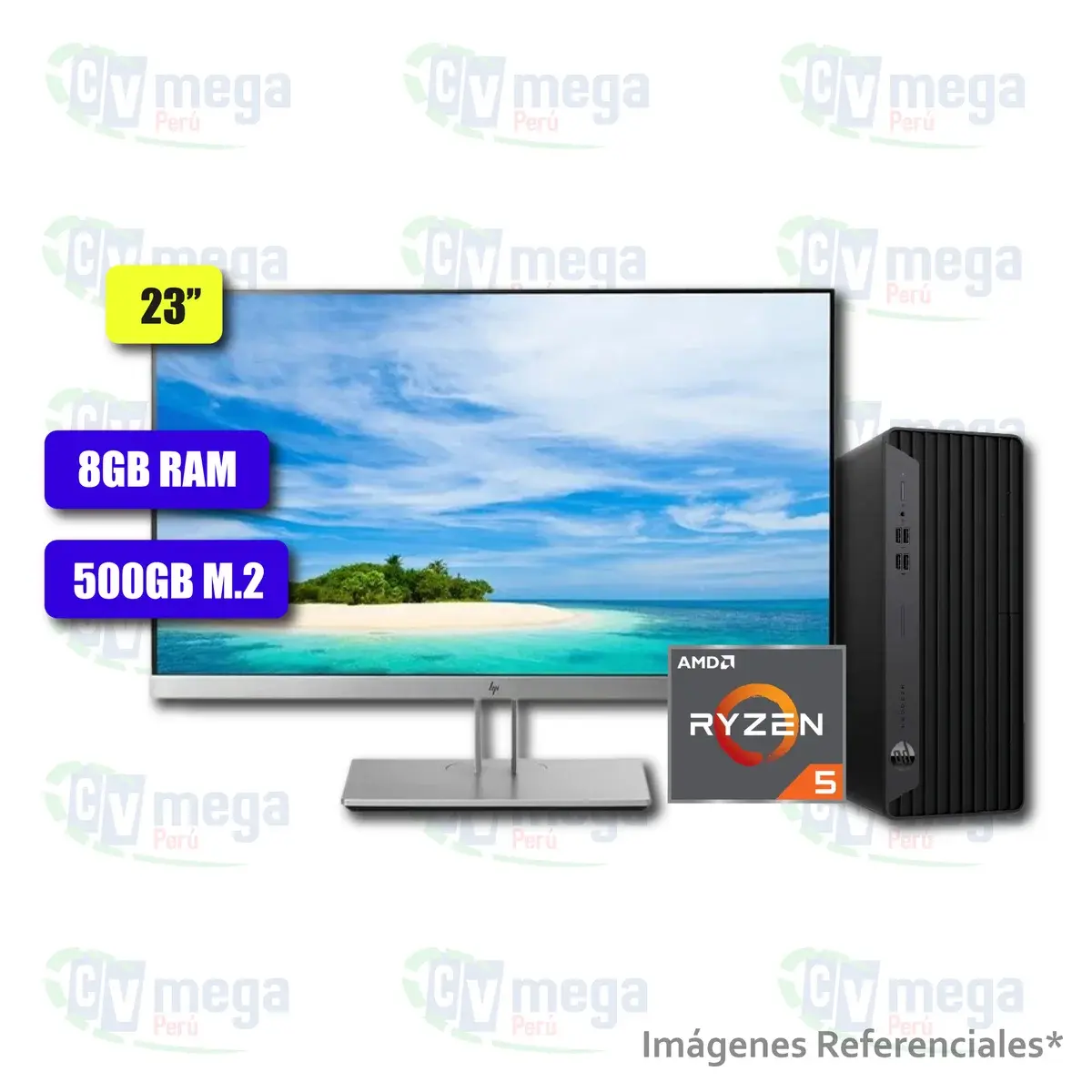 Combo HP ProDesk 405 G6 Ryzen 5 + monitor HP E233 semi nuevo — HP Combos en CVmega Perú