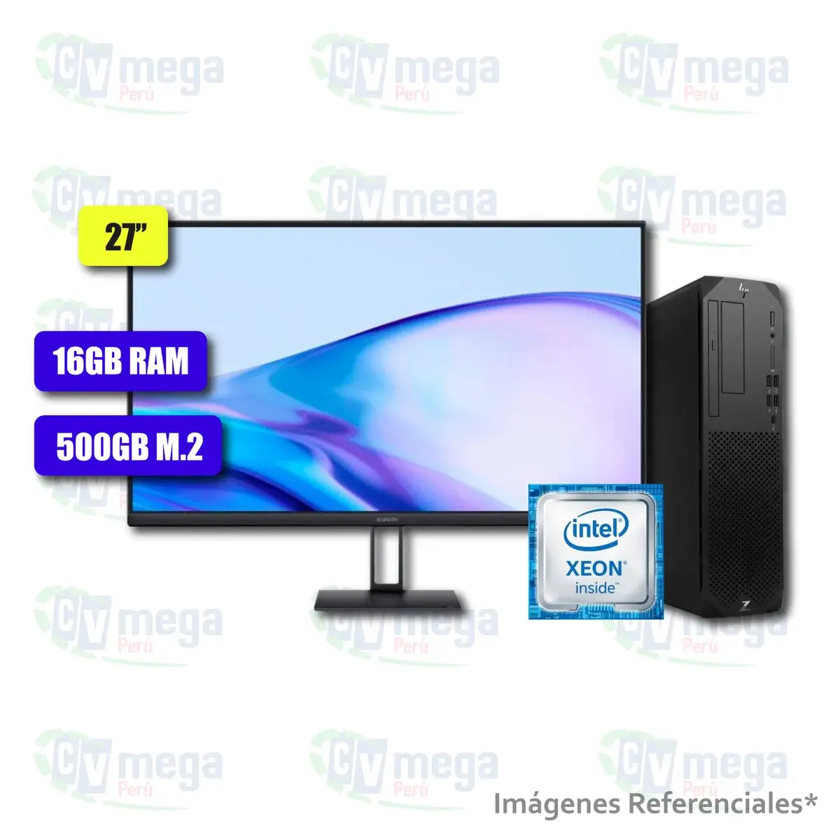 Combo HP Z2 G8 Workstation + monitor Xiaomi A27i 27" semi nuevo — HP Combos en CVmega Perú