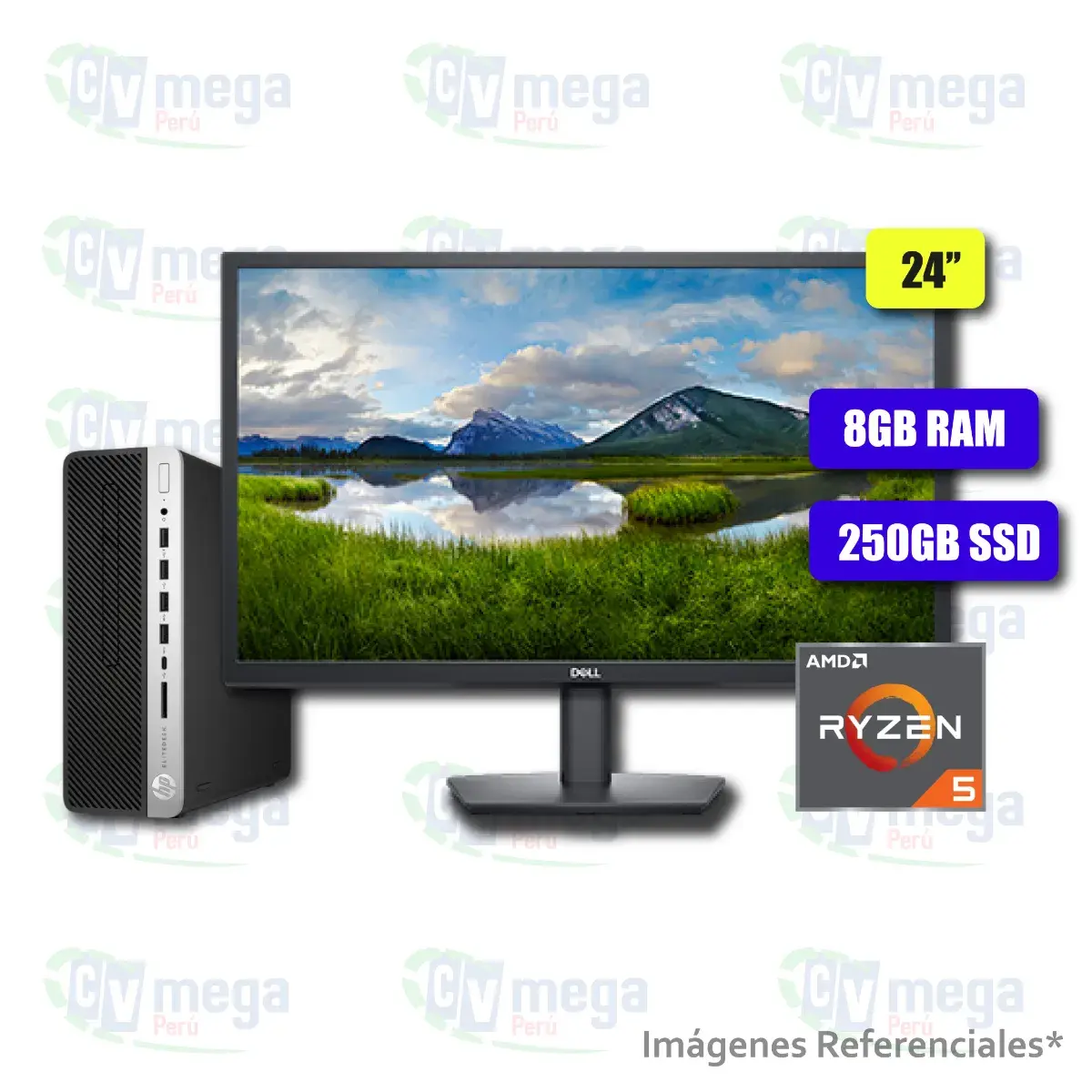 CPU HP EliteDesk 705 G4 + Monitor Dell E2423H. semi nuevo — HP Combos en CVmega Perú