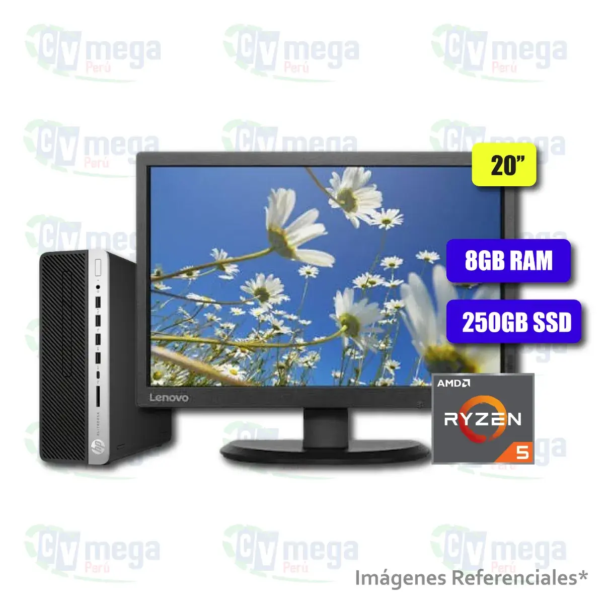 CPU HP EliteDesk 705 G4 + Monitor Lenovo E2054A semi nuevo — HP Combos en CVmega Perú