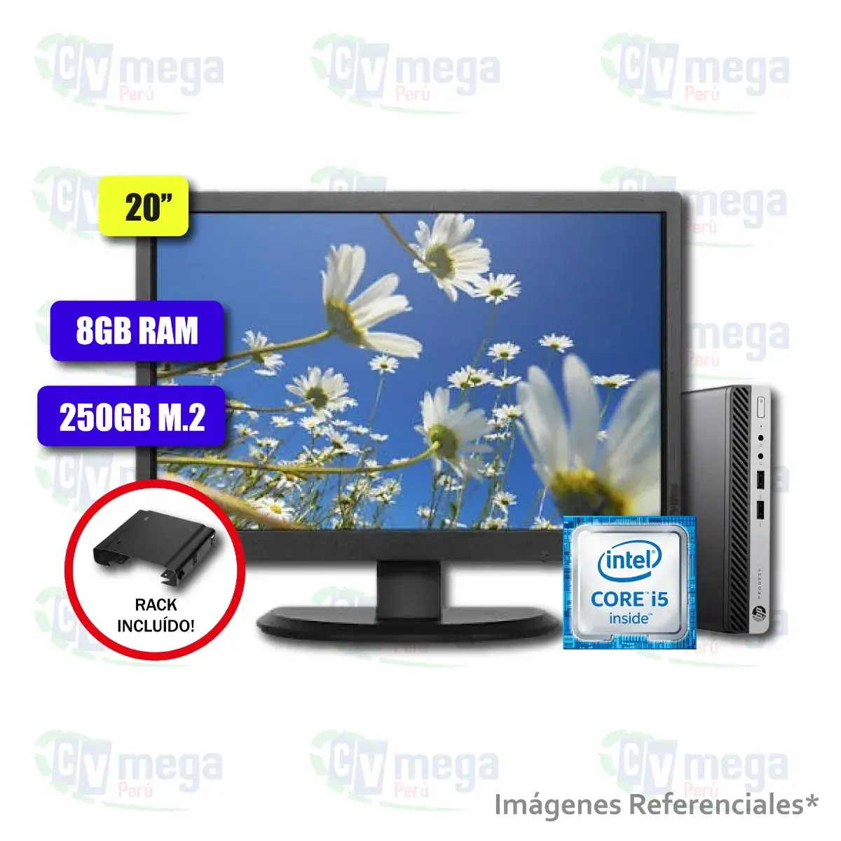 CPU HP MINI SLIM 800 G3 + Monitor Lenovo E2054A semi nuevo — HP Combos Mini PC en CVmega Perú