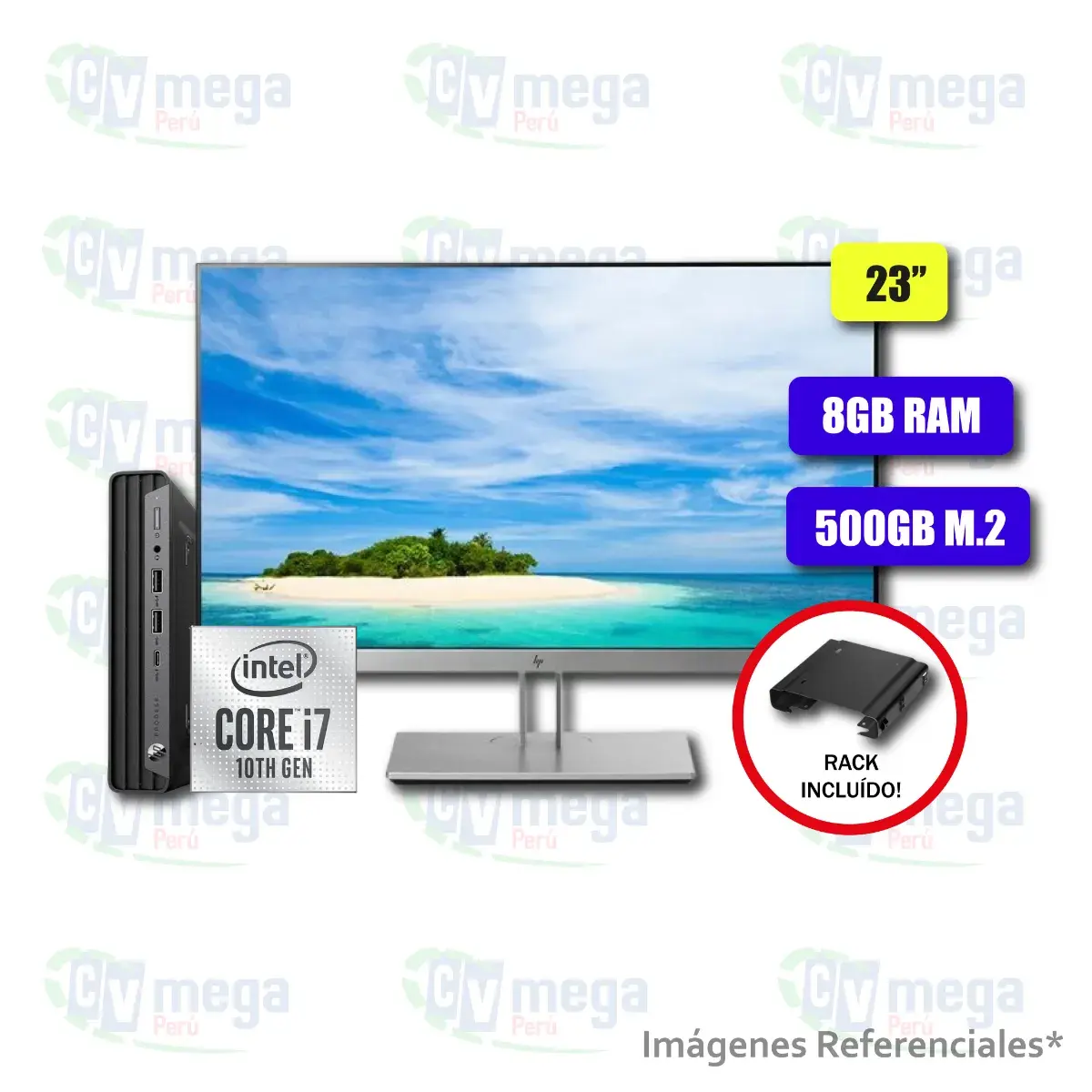 CPU HP Mini Slim 400 G6 + monitor HP E233 semi nuevo — HP Combos Mini PC en CVmega Perú