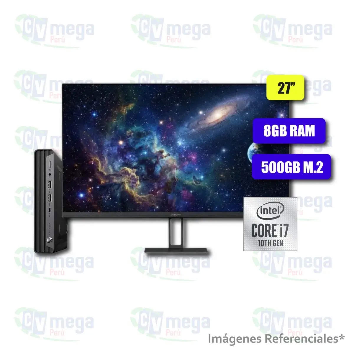 CPU HP Mini Slim 400 G6 + Monitor Xiaomi A27i 27" semi nuevo — HP Combos Mini PC en CVmega Perú