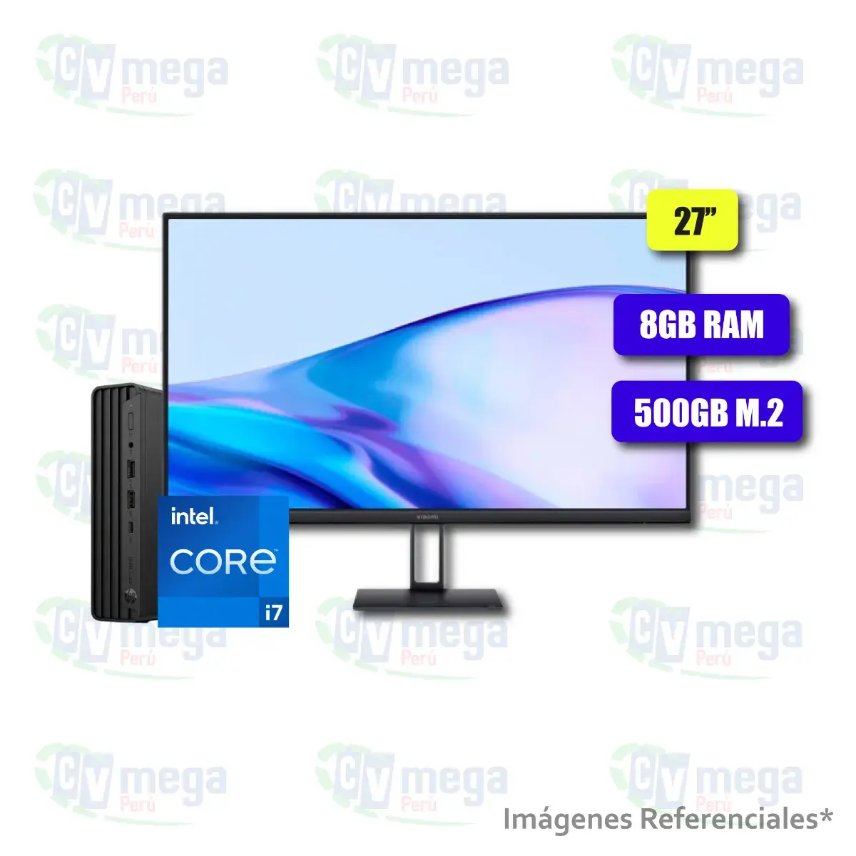 CPU HP Mini Slim 400 G9 + Monitor Xiaomi A27i 27" semi nuevo — HP Combos Mini PC en CVmega Perú
