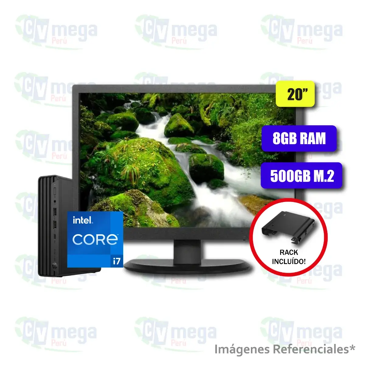 CPU HP Pro Mini 400 G9 + Monitor Lenovo E2054A semi nuevo — HP Combos Mini PC en CVmega Perú