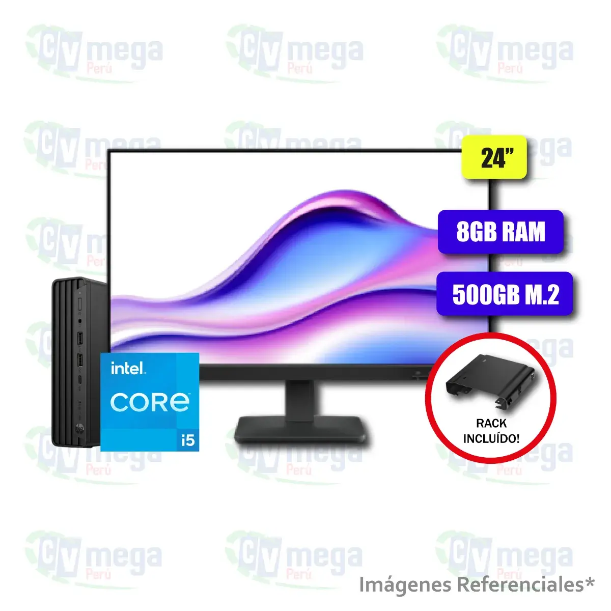 CPU HP Pro Mini 400 G9 + monitor Lenovo ThinkVision E24 semi nuevo — HP Combos Mini PC en CVmega Perú