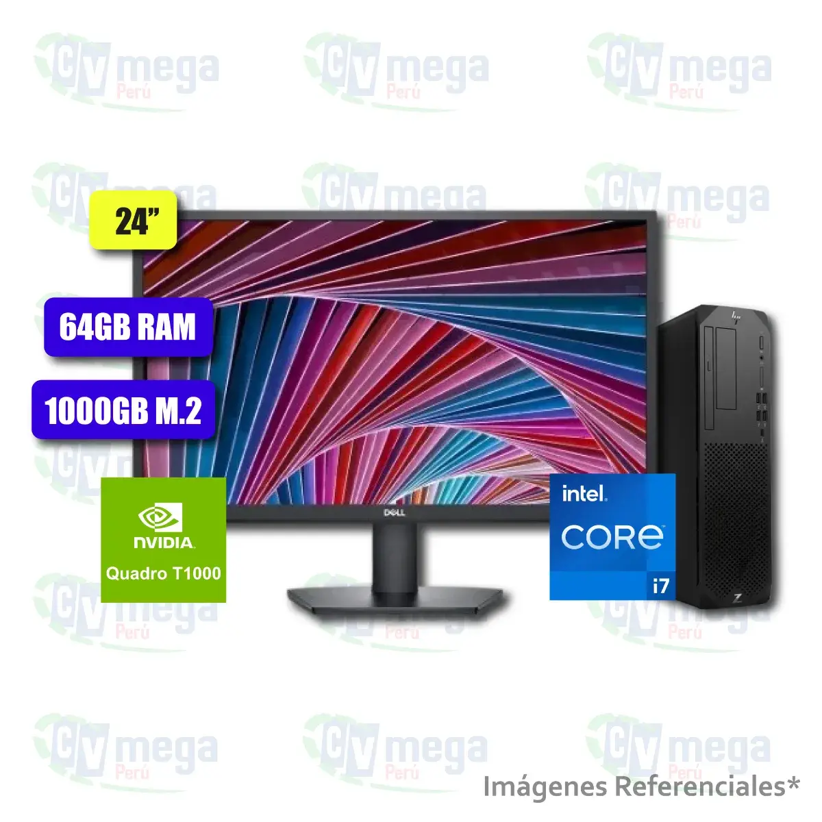 CPU HP Workstation Z2 G9 + Monitor Dell E2423H. semi nuevo — HP Combos en CVmega Perú