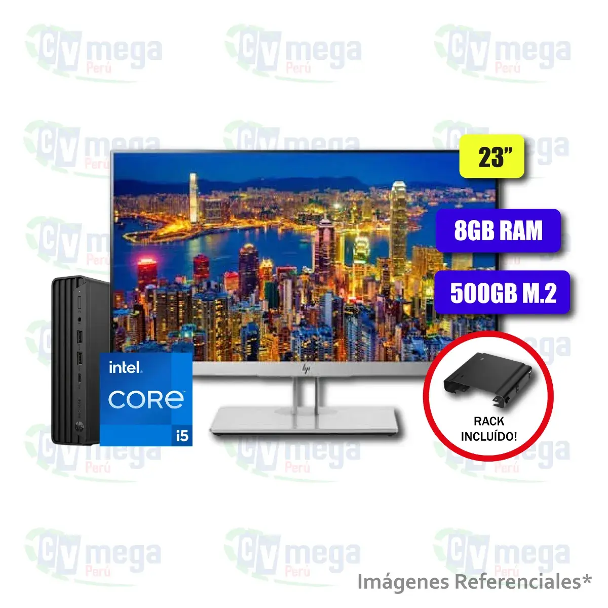 CPU Pro Mini 400 G9 + Monitor HP E233 semi nuevo — HP Combos Mini PC en CVmega Perú
