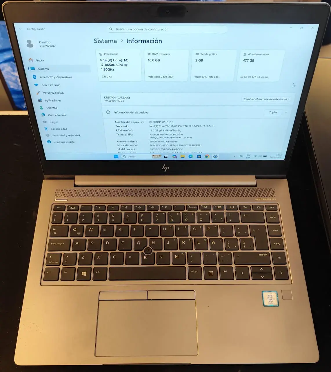 HP ZBook 14u G5, imagen 2