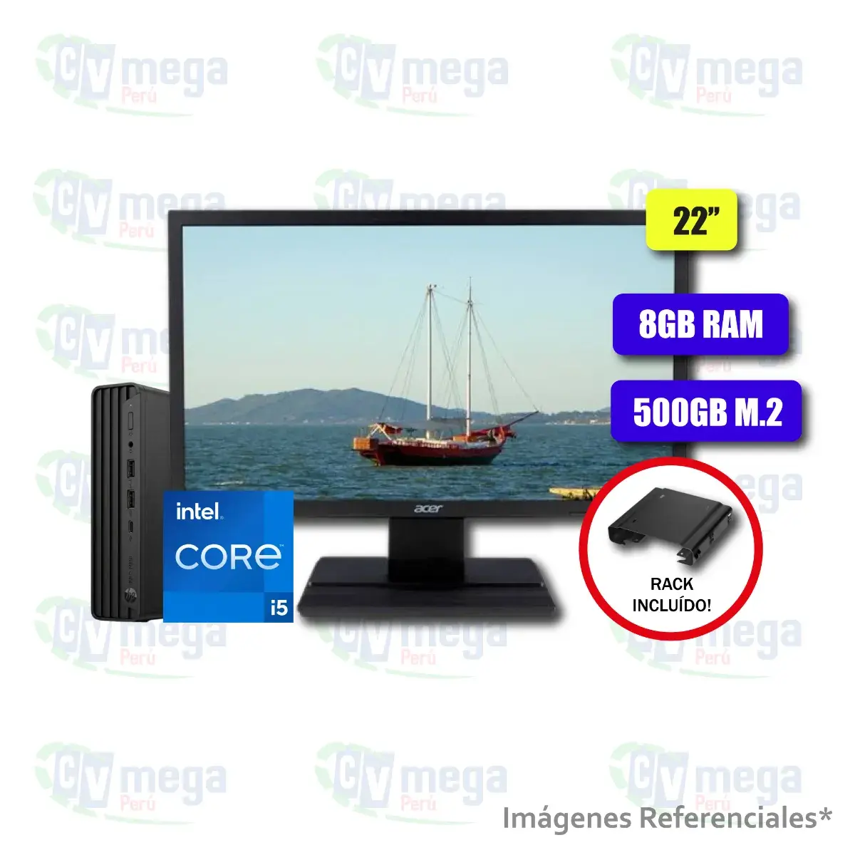 Pro Mini 400 G9 + monitor Acer V226HQL 22" semi nuevo — HP Combos Mini PC en CVmega Perú